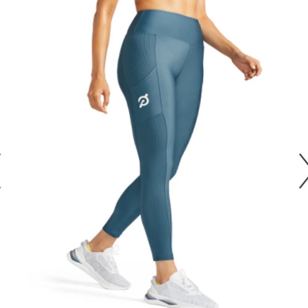 Peloton High Rise Show Up Blue Pocket Leggings Women’s Small